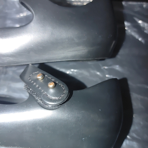 Mini Melissa Black and Red Dress Shoes with Polka Dot Bow Size 8 - Picture 5 of 9